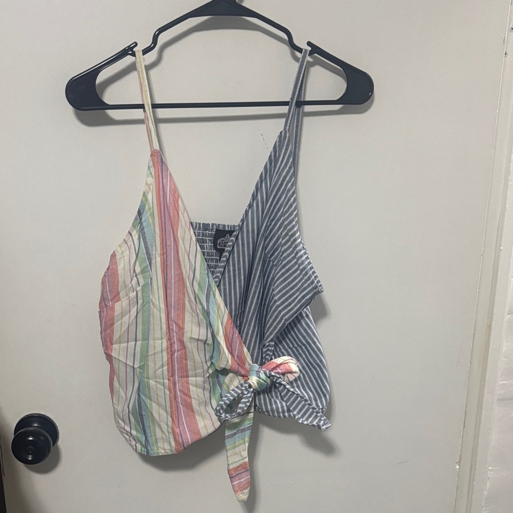 Angie Multicolor and Blue Striped Women's Blouse